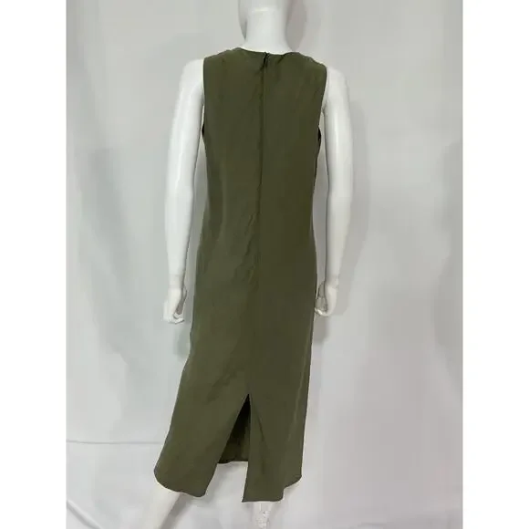 Everlane 'The Linen' Green Bias Cut Dress Size 2 - Picture 3 of 5